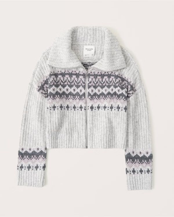 Fairisle Full-Zip Sweater | Abercrombie & Fitch (US)