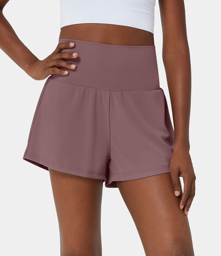 Women’s Super High Waisted Back Pocket & Side Hidden Pocket 2-in-1 Yoga Shorts 2.5" - Halara | HALARA