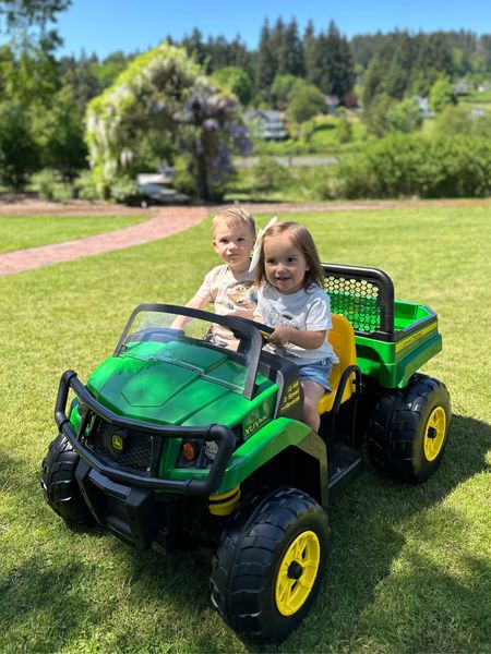 John Deere Gator for toddlers! My parents got it for the twins and they’re obsessed but be warned, they said it took hours to put together 😅

#LTKKids #LTKFamily