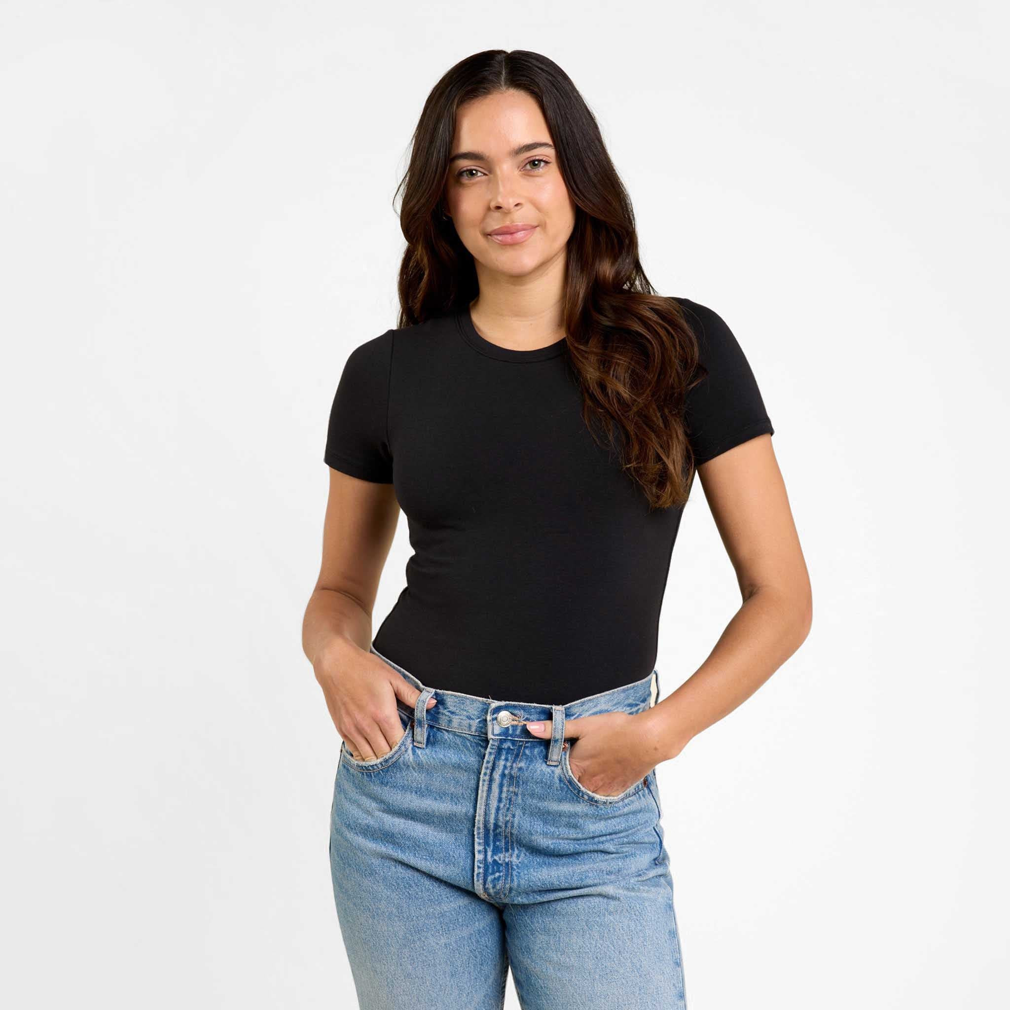 Short Sleeve Crewneck Bodysuit | Nuuds US
