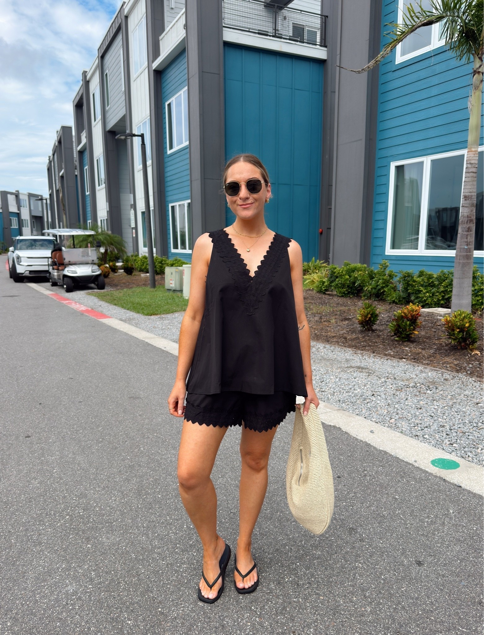 Warm weather holiday outfit 
I wear a 6 in the top & 8 in the shorts

#LTKsummer #LTKtravel #LTKstyletip