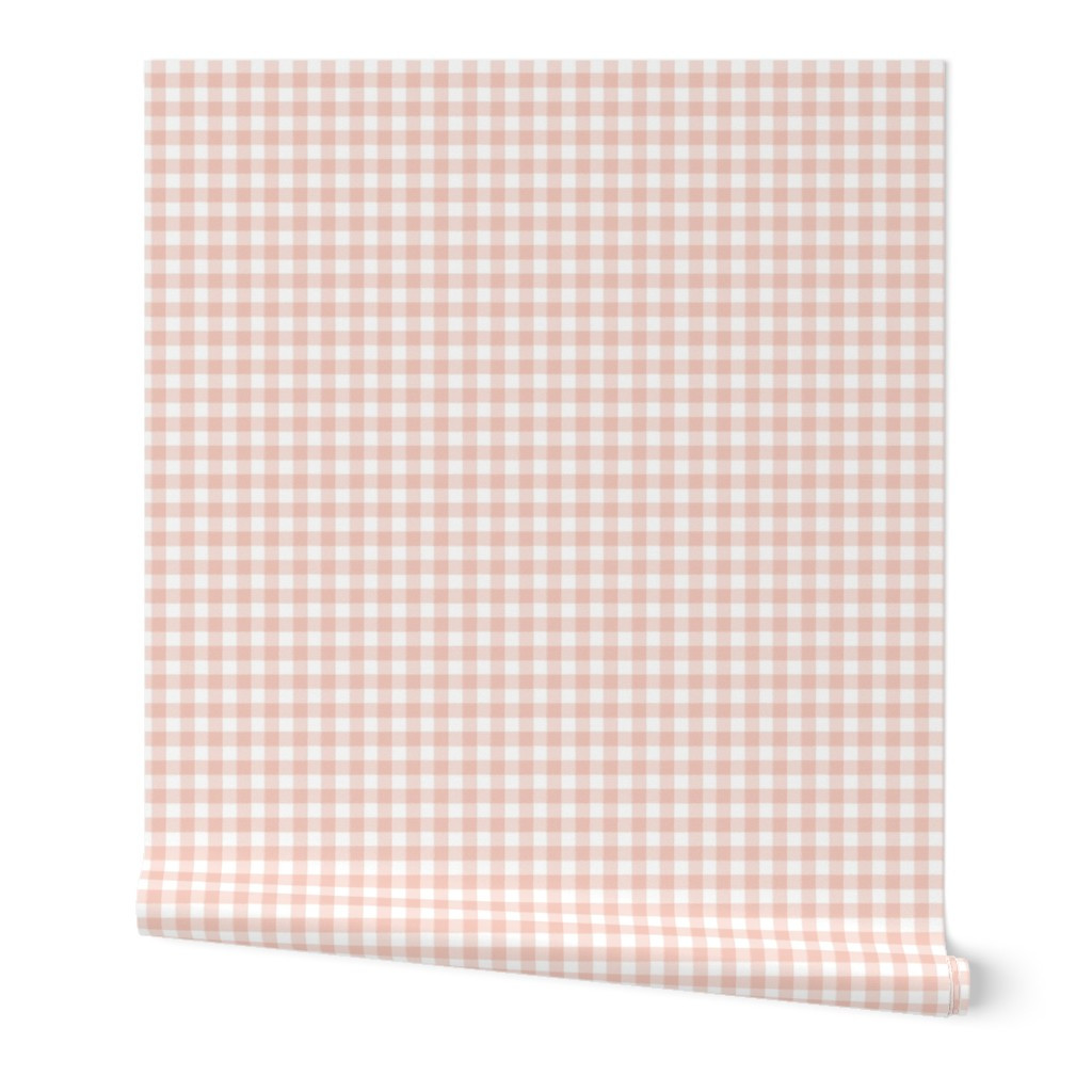 Wallpaper in Tiny Buffalo Check Plaid Blush Pink | Spoonflower