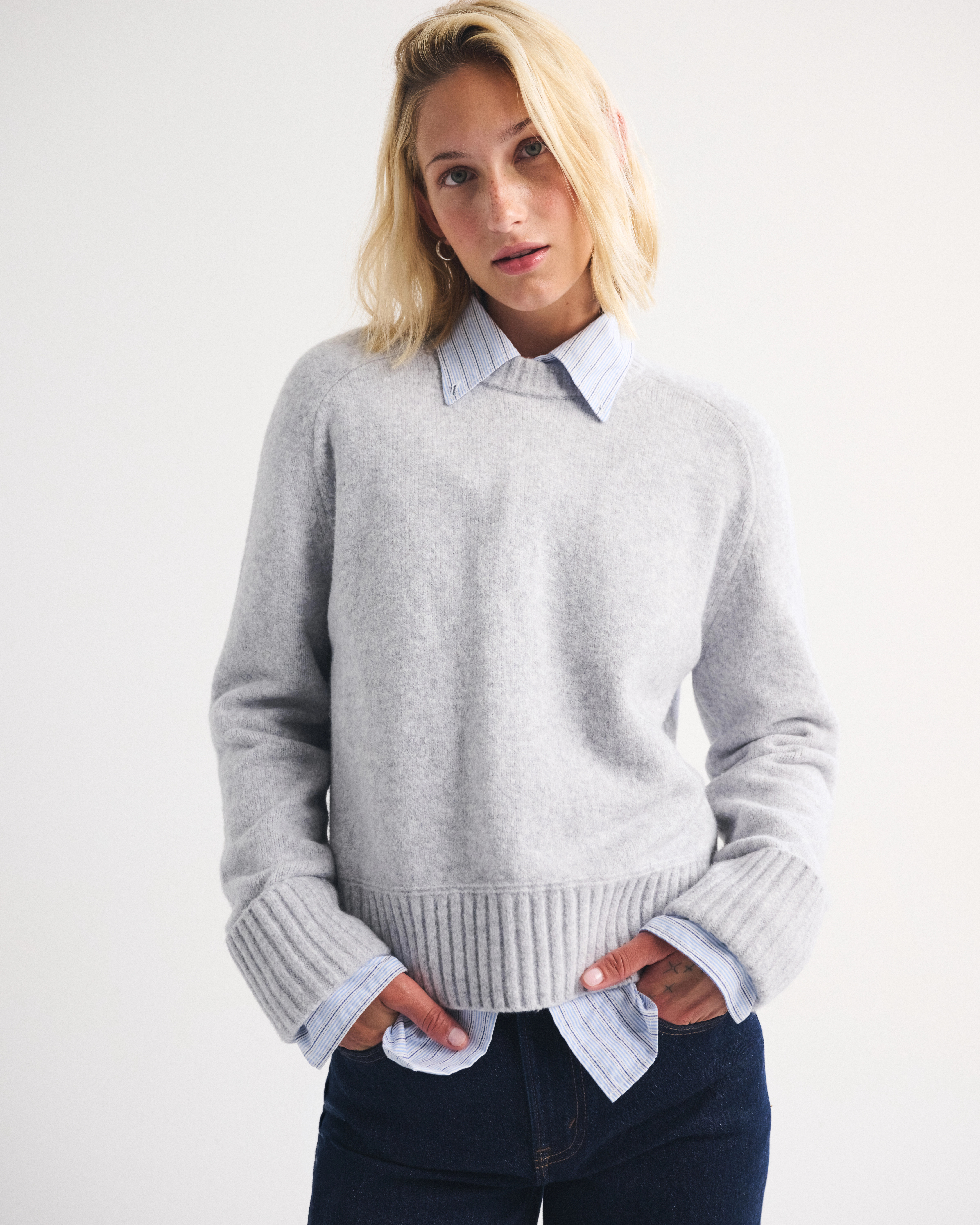 A&F Madeline Crew Sweater | Abercrombie & Fitch (US)