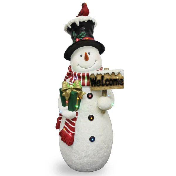 Lighted Snowman Figurine | Wayfair North America