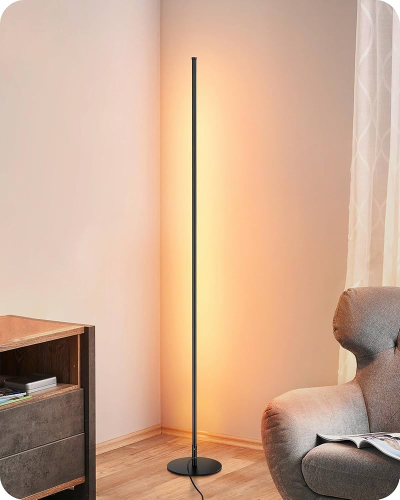EDISHINE Corner Floor Lamp, Minimalist Dimmable Lighting with Remote, Standing LED 57.5 Inches Ta... | Amazon (US)