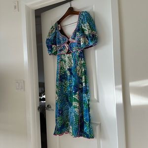 Farm Rio Jungle Panther Green Midi Dress | Poshmark