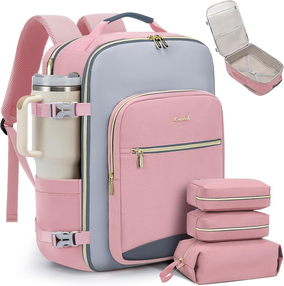 LOVEVOOK 40L Travel Backpack for Women & Men, Airline Approved Carry On Luggage with 3 Packing Cu... | Amazon (US)