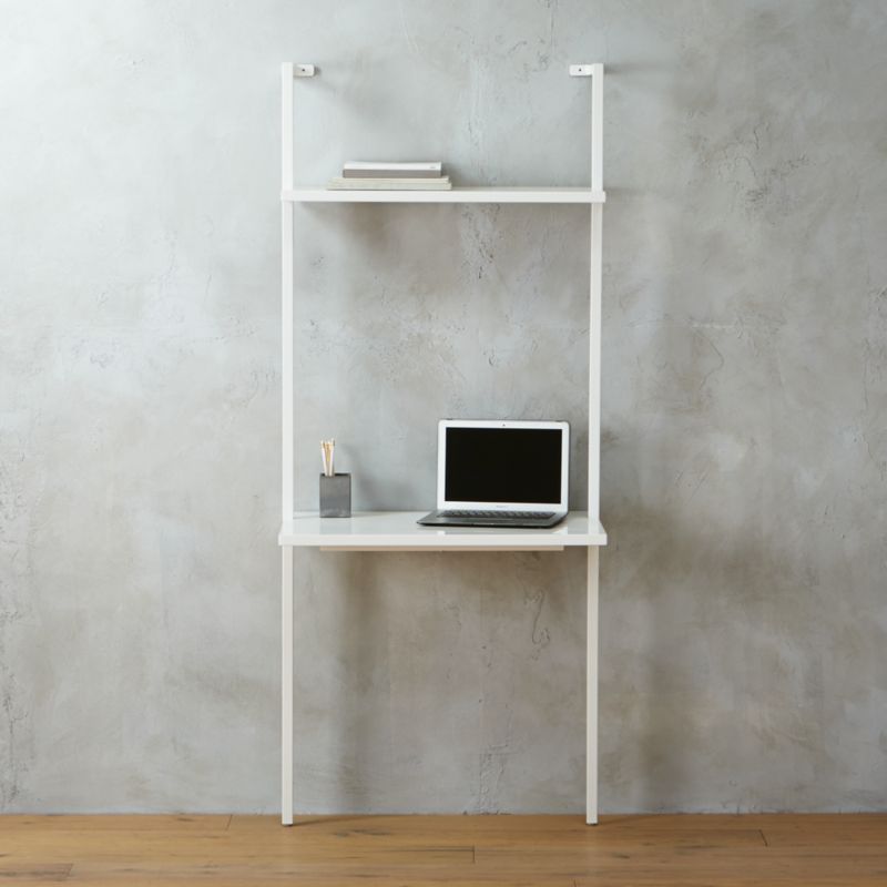 Stairway White Wall Mounted Desk + Reviews | CB2 | CB2