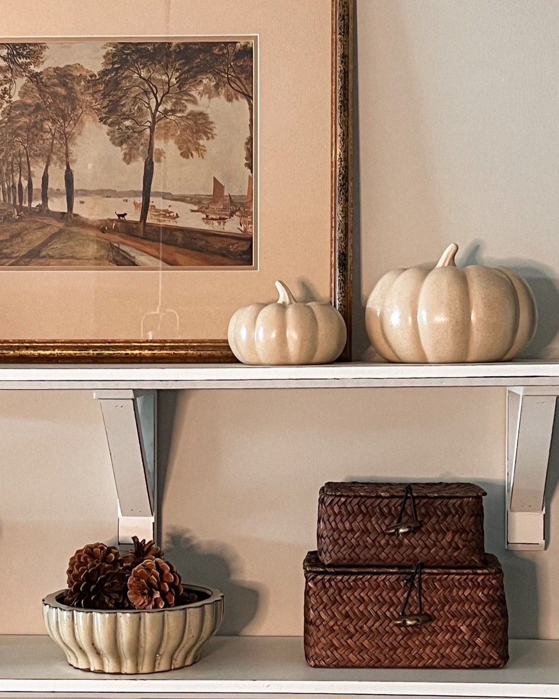 A little fall shelfie moment 🍂 I’ve been adding pumpkins and pine cones to literally every corner of the apartment 😅

#falldecor #shelfie #neutraldecor #rustichomedecor #vintageinspired

#LTKSeasonal #LTKhome