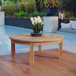 Pocasset Outdoor Round Teak Coffee Table by Havenside Home | Bed Bath & Beyond