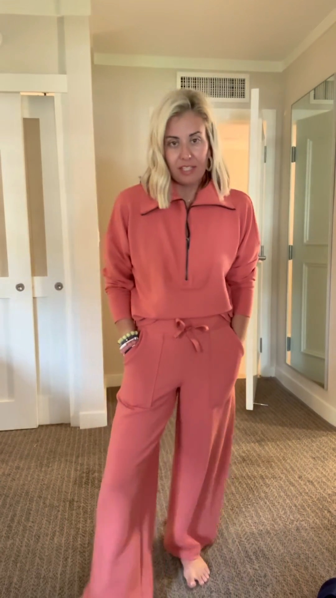 We can’t talk about Spanx without talking about the infamous half-zip and wide leg pants. This color is so beautiful! I love to take these pieces and mix and match with other colors in my collection. ￼
Tops- xs
Pants - petite small 
Leggings - 7/8 small
Maxi Dress - small 
Colorblock Jumpsuit - small
Draped Jumpsuit - small petite 
 
@spanx and #spanxpartner

*Use code Catherinexspanx for 15% off + free shipping on 1st order

#LTKPetite #LTKdayinmylife #LTKmomlife