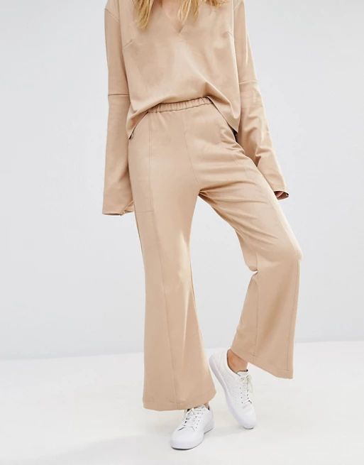 House Of Sunny Cropped Wide Leg Trousers In Suedette Co-Ord at asos.com | ASOS UK