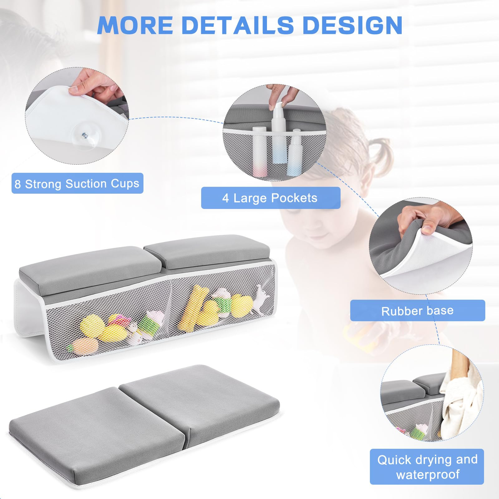 Baby Bath Kneeler and Elbow Rest Pad Set, Bathtub Kneeling Pad, Baby Accessories for Bath, Reliev... | Amazon (US)