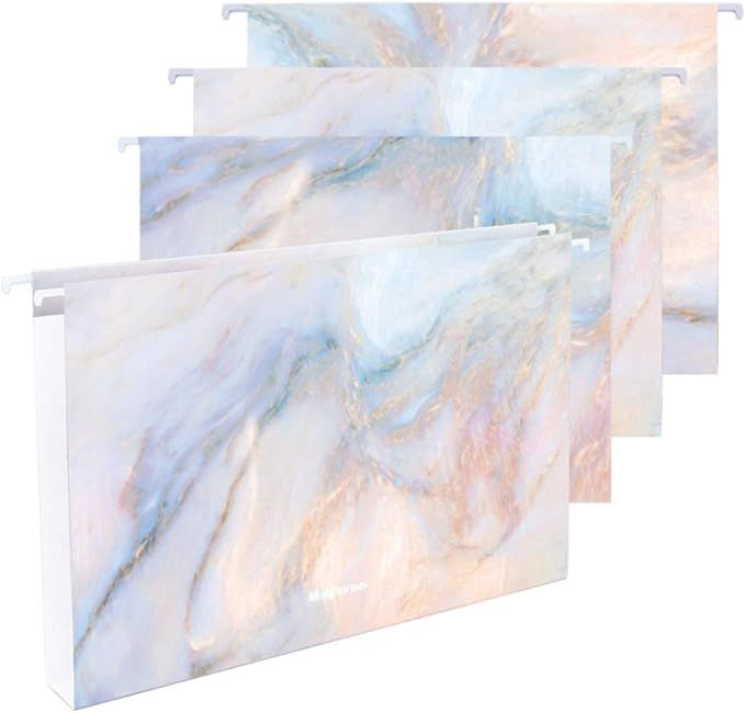 MagDurnus Hanging File Folders,Pretty Marble Design,Letter Size with 1/5 Adjustable Cut Tabs, Ass... | Amazon (US)