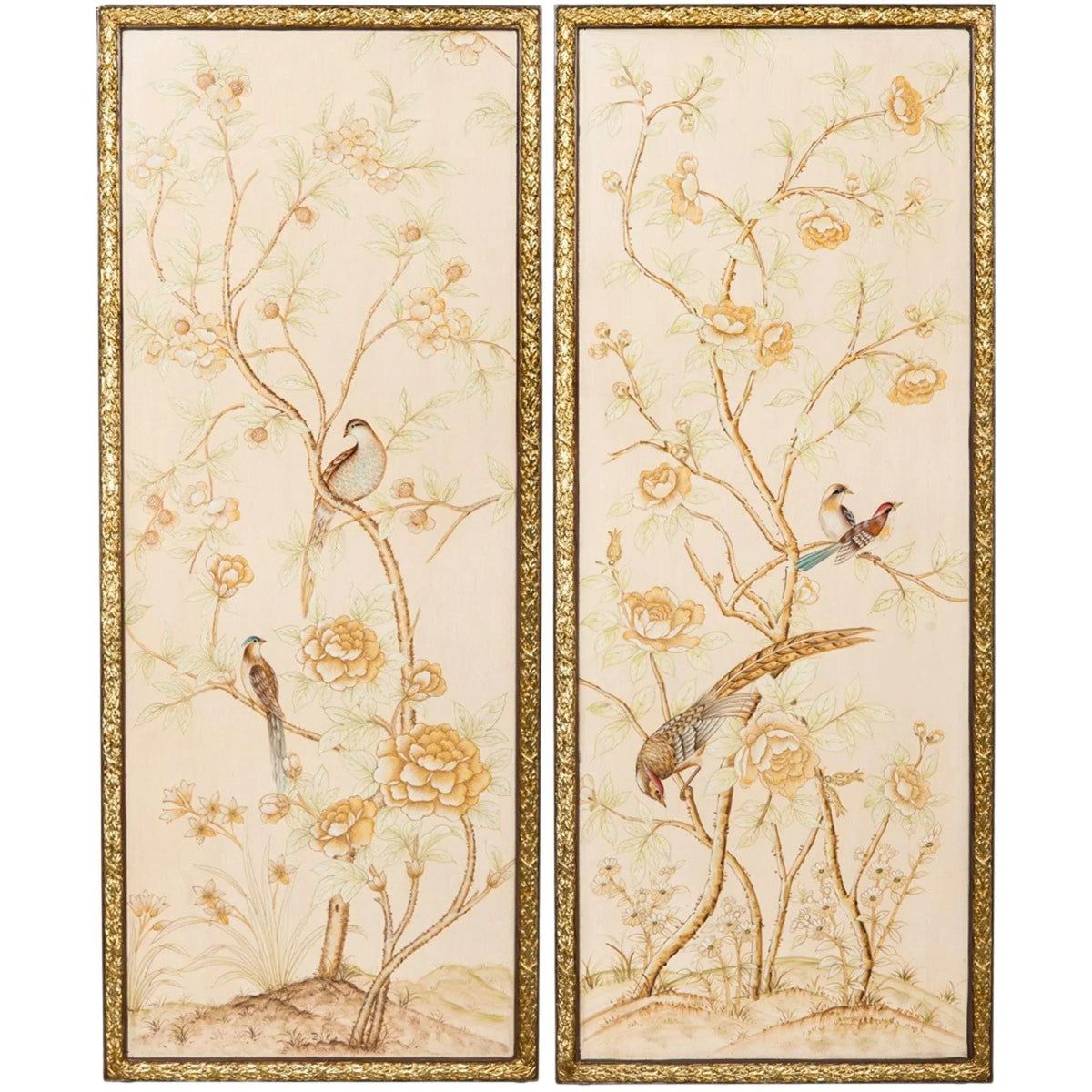 Pair of Chinoiserie Bird Panels | The Well Appointed House, LLC