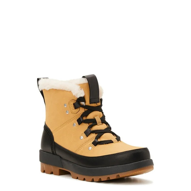 Time and Tru Women's Faux Fur Lace Up Winter Boots, Sizes 6-10 | Walmart (US)