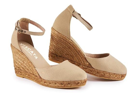 VISCATA Handmade in Spain Estartit 3" Wedge, Soft Canvas, Ankle-Strap, Closed Toe, Espadrilles Heel | Amazon (US)