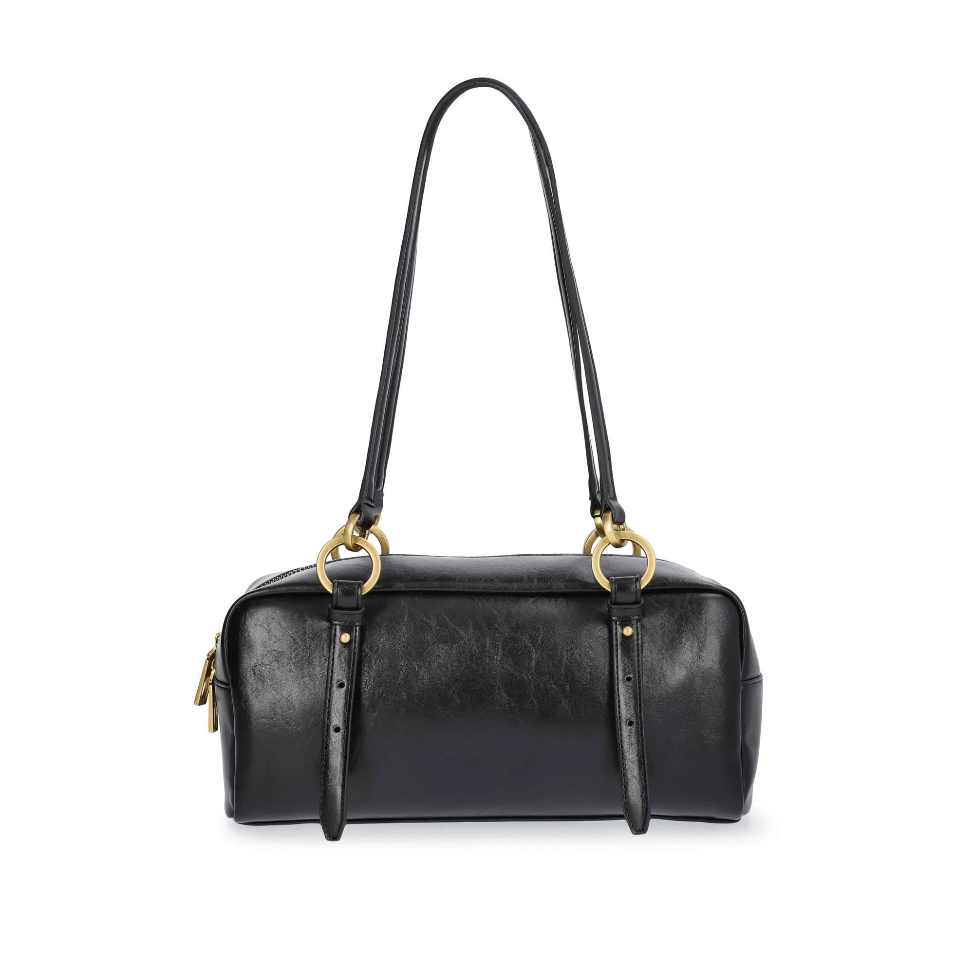 Scoop Women's Faux Leather Top Handle Shoulder Bag, Black | Walmart (US)