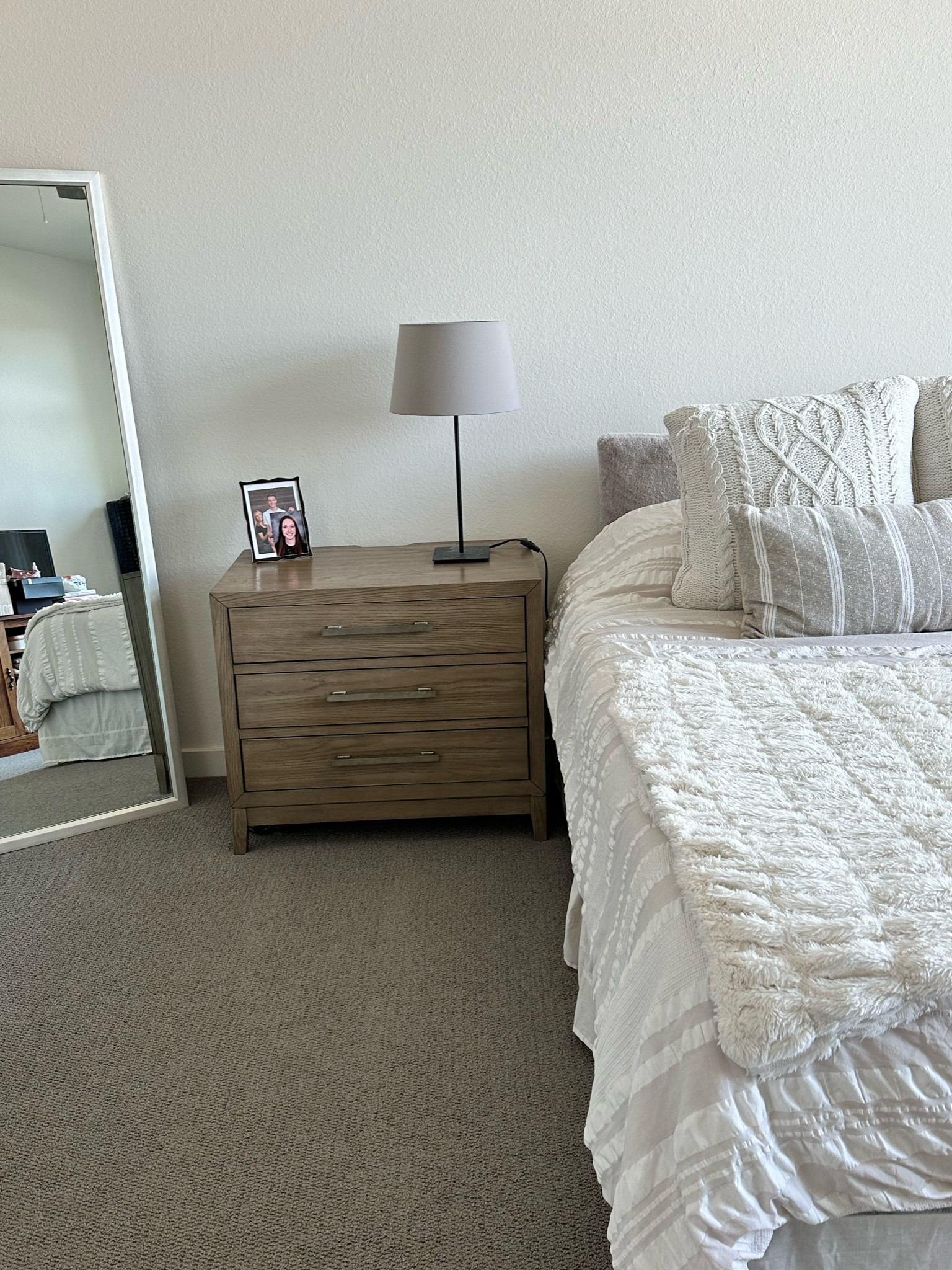 We finally upgraded our nightstands and I am seriously in LOVE  😍 I’ve been on the hunt for large modern three drawer nightstands and I finally found some at a great price. Who knew nightstands could be so expensive 😅

These are by Ashley Furniture, but we purchased them from Wayfair because they were on sale! They look so upscale and are so timeless. I love that they will match any decor!

#modernnightstand #graynightstand #luxurynightstand #bedroomchest large nightstands, modern bedroom decor, gray nightstand, Wayfair nightstands, affordable nightstand, three drawer nightstand, gray wood nightstand, gray chest, luxury bedroom decor, white bedroom decor, modern bedroom

#LTKSeasonal #LTKsalealert #LTKhome