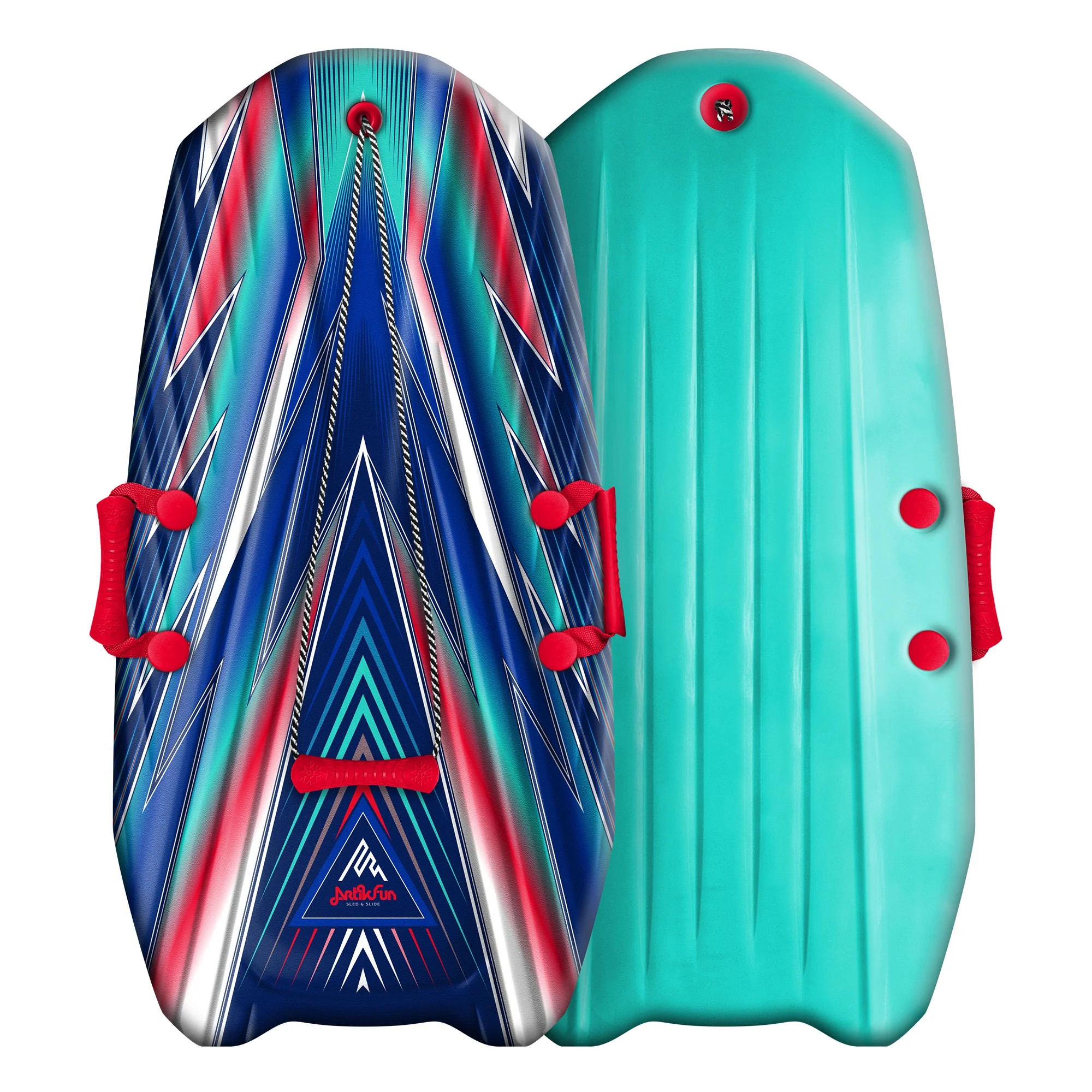 ArtikFun 36in Mirage Snow Sled - Lightweight Blue and Red Soft Foam Sled with Tow Rope and Handle... | Walmart (US)