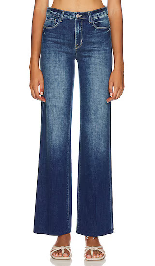 L'AGENCE Scottie Wide Leg in Denim-Dark. - size 24 | Revolve Clothing (Global)