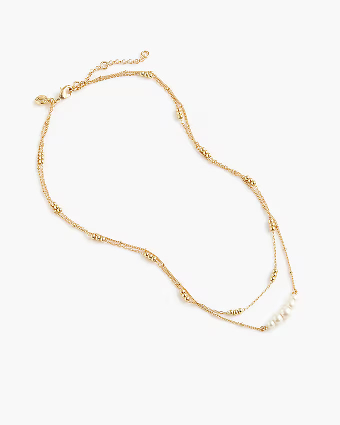 Beaded pearl layering necklace | J.Crew Factory