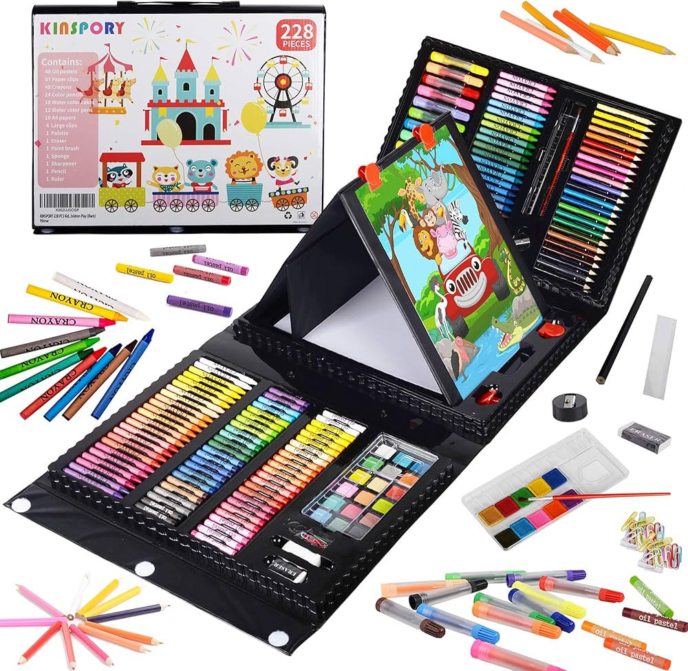 KINSPORY Art Supplies, 228 Pack Art Sets Crafts Drawing Coloring kit, Double-Side Trifold Art Eas... | Amazon (CA)