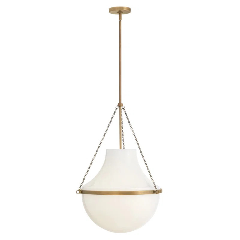 Collins Large Interior Teardrop Pendant w/ Cased Opal Glass | Wayfair North America