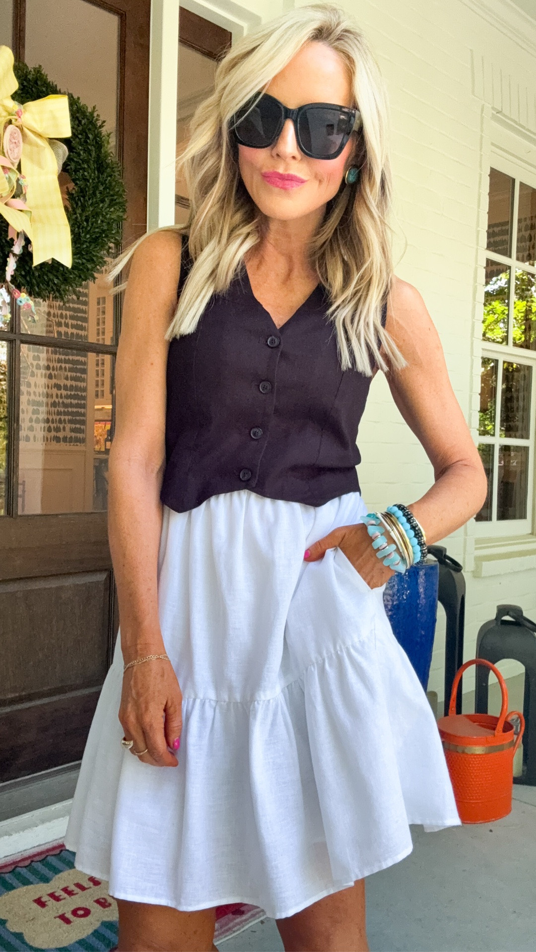 loft colorblock love by way of this adorable linen mini • wearing XXSP and 50% off plus extra 10% off!

#LTKootd #LTKSeasonal #LTKSaleAlert