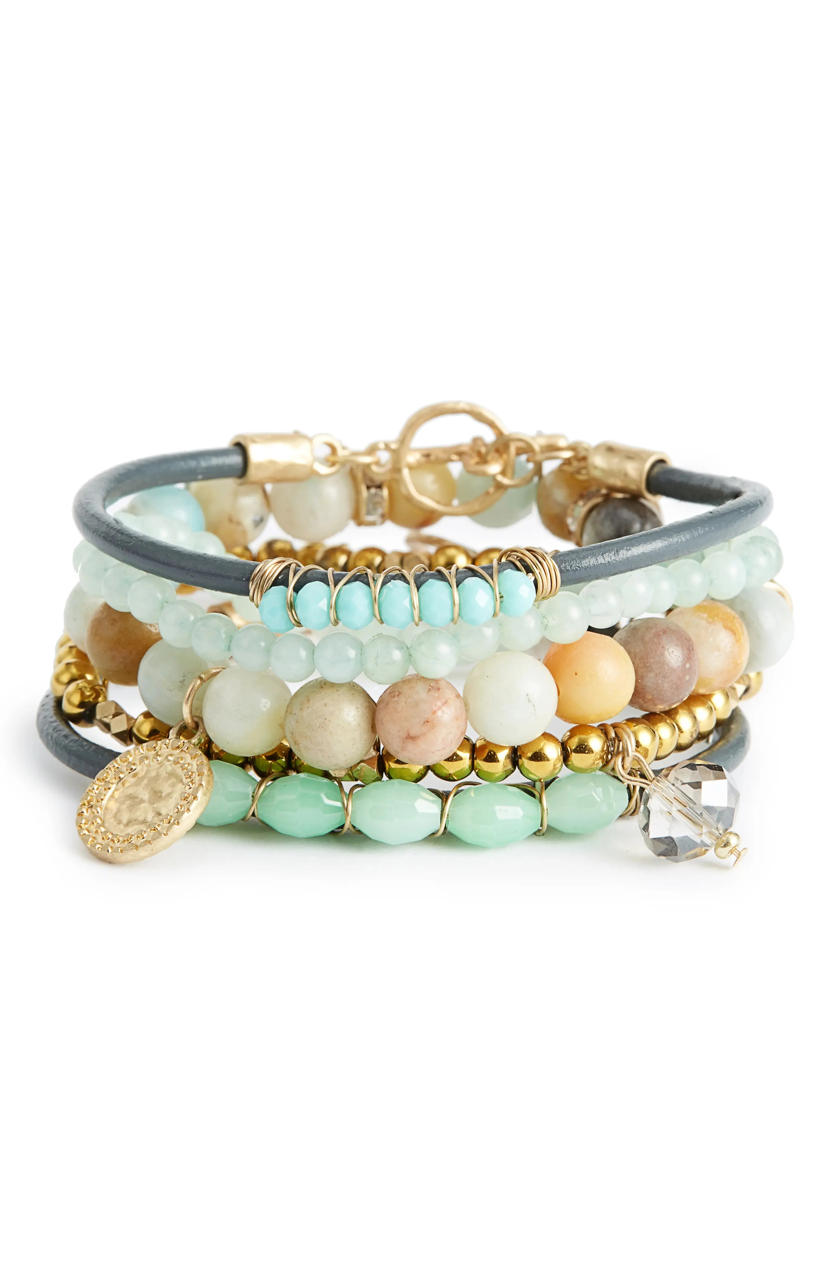 5-Piece Semiprecious Stone Stacking Bracelet | Nordstrom