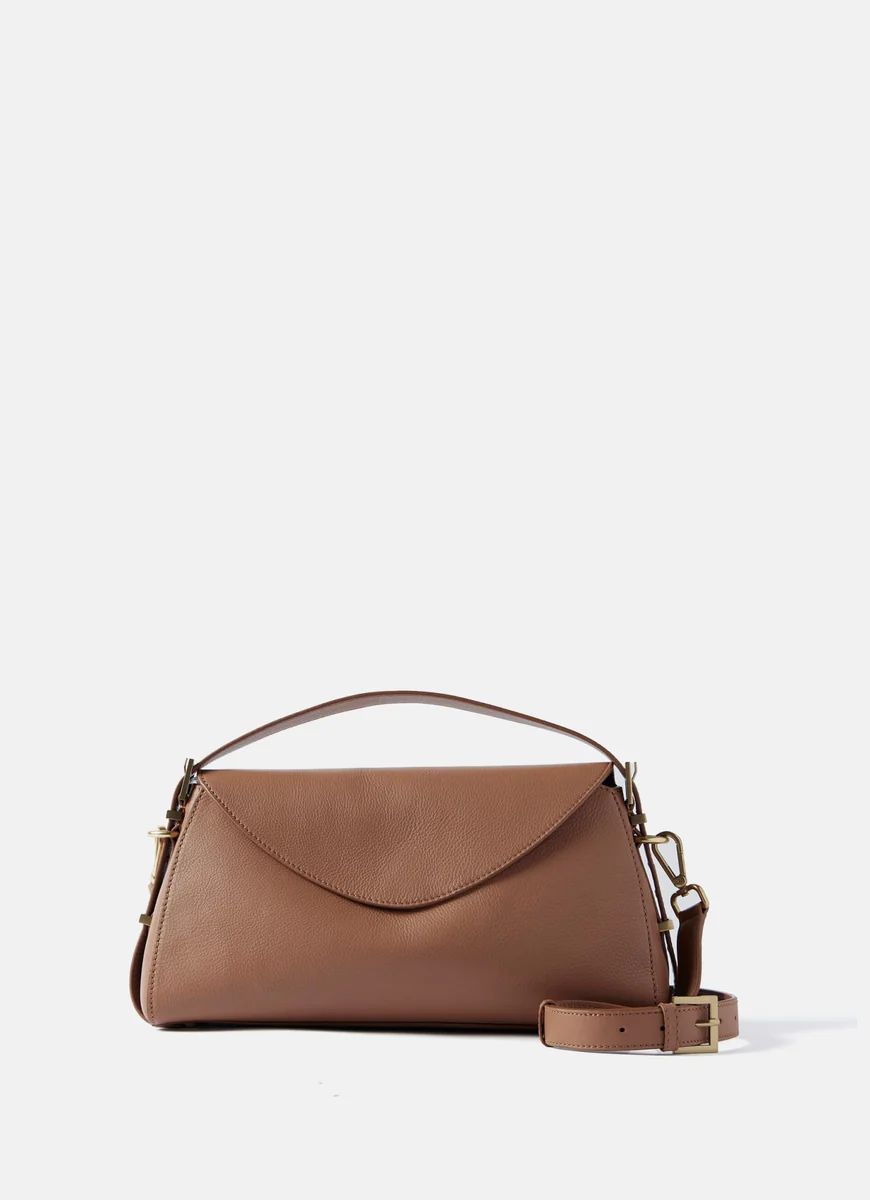 Tan Leather Shoulder Bag | Mint Velvet