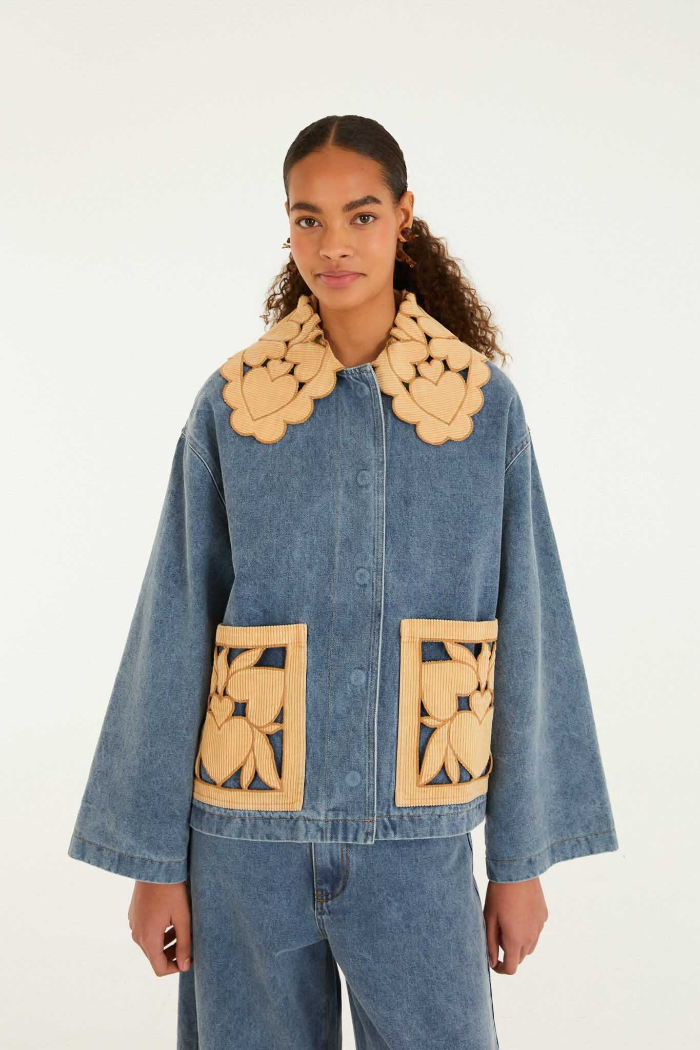 Denim Richelieu Barn Jacket | FARM Rio | FarmRio (US)