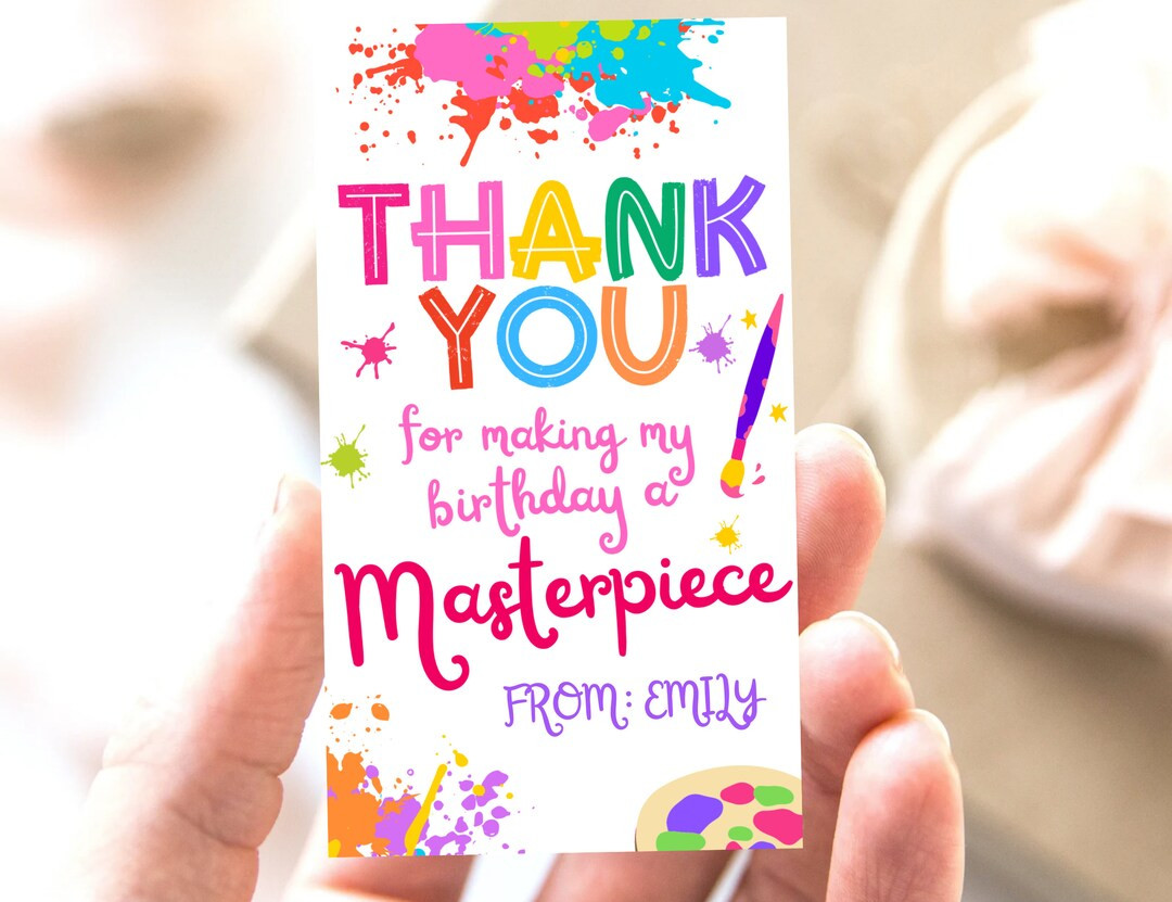 Art Party Favors, Kids Painting Birthday Party Favor Tags, Paint Party, Kids Editable Art/paint T... | Etsy (US)