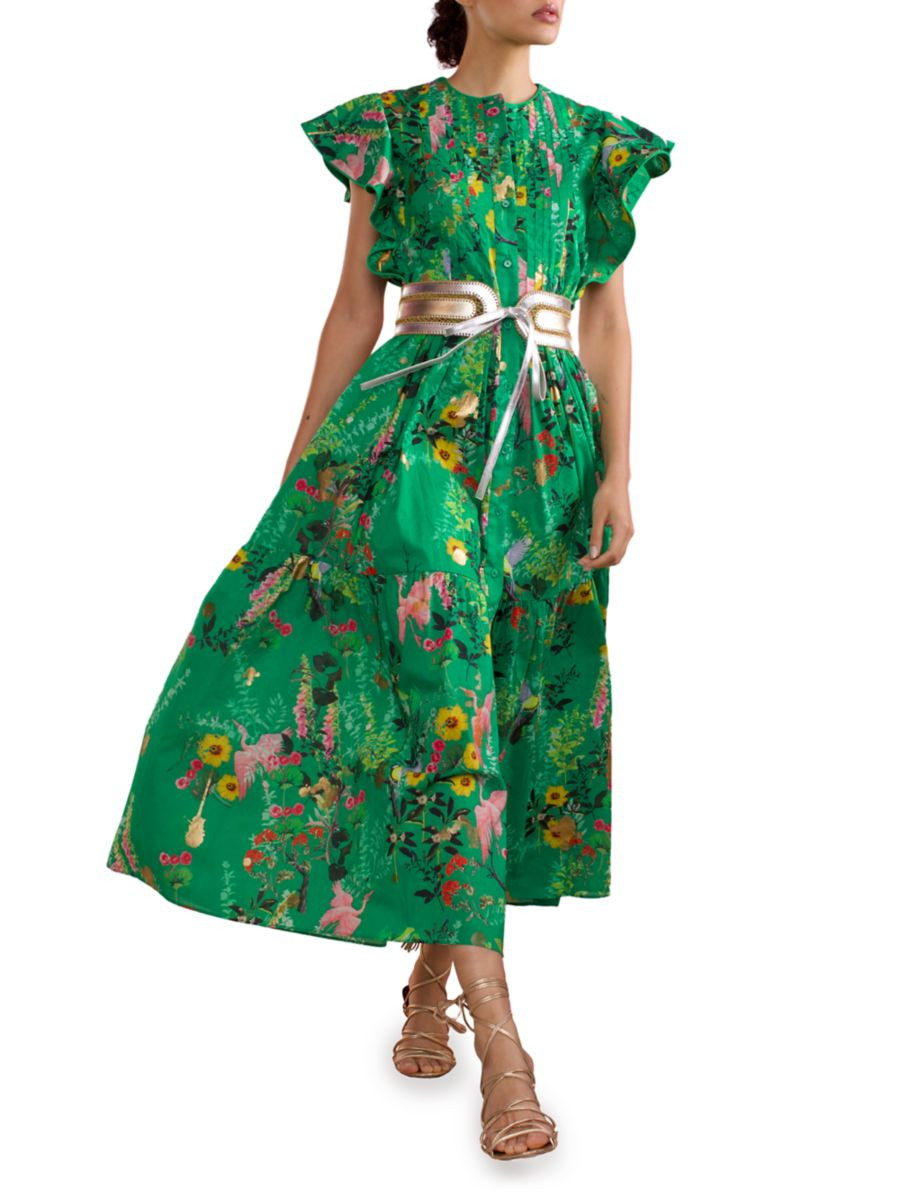 Nairobi Floral Cap-Sleeve Maxi Dress | Saks Fifth Avenue