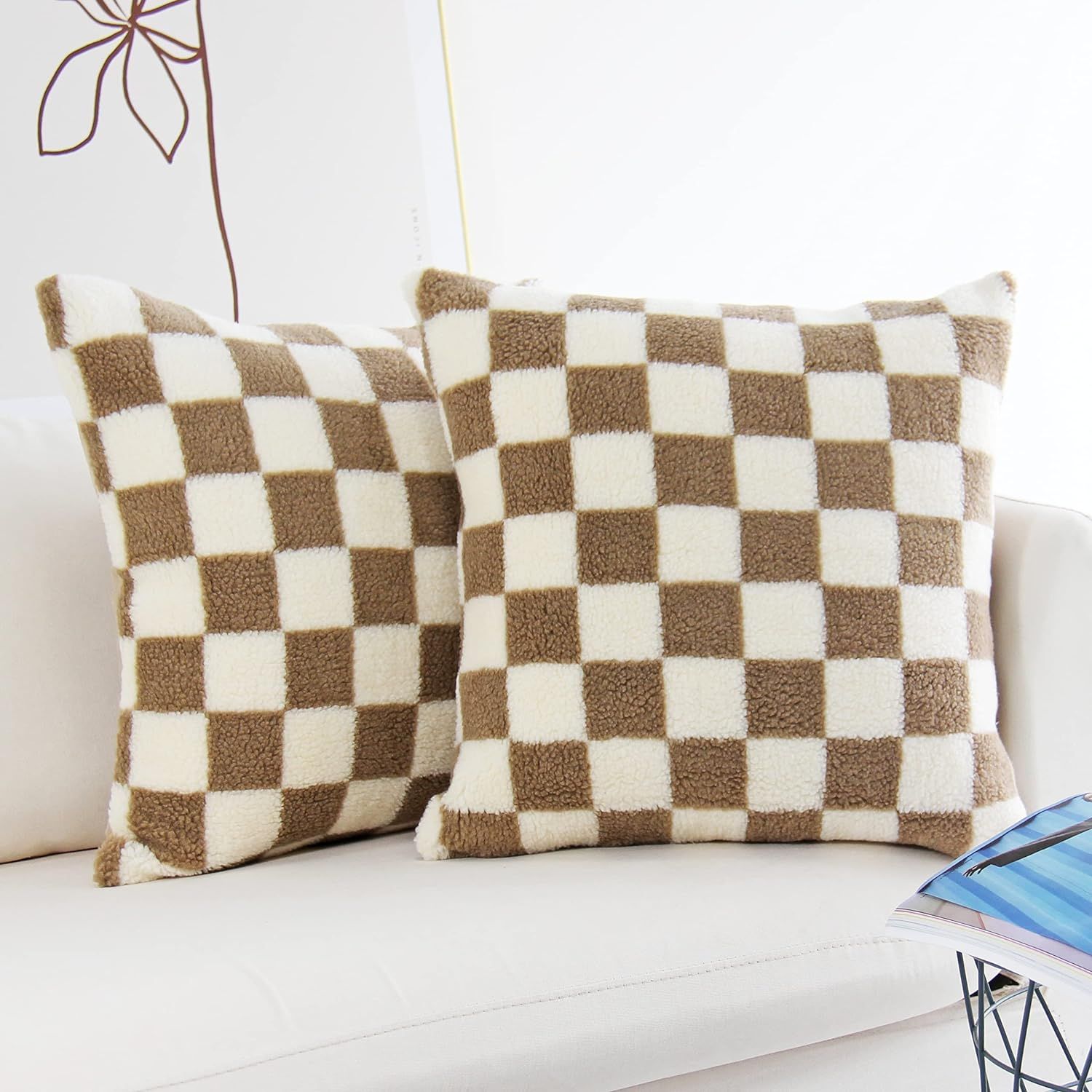 Amazon.com: JOJUSIS Decorative Lumbar Throw Pillow Covers Luxury Style Checkerboard Pattern Cushi... | Amazon (US)