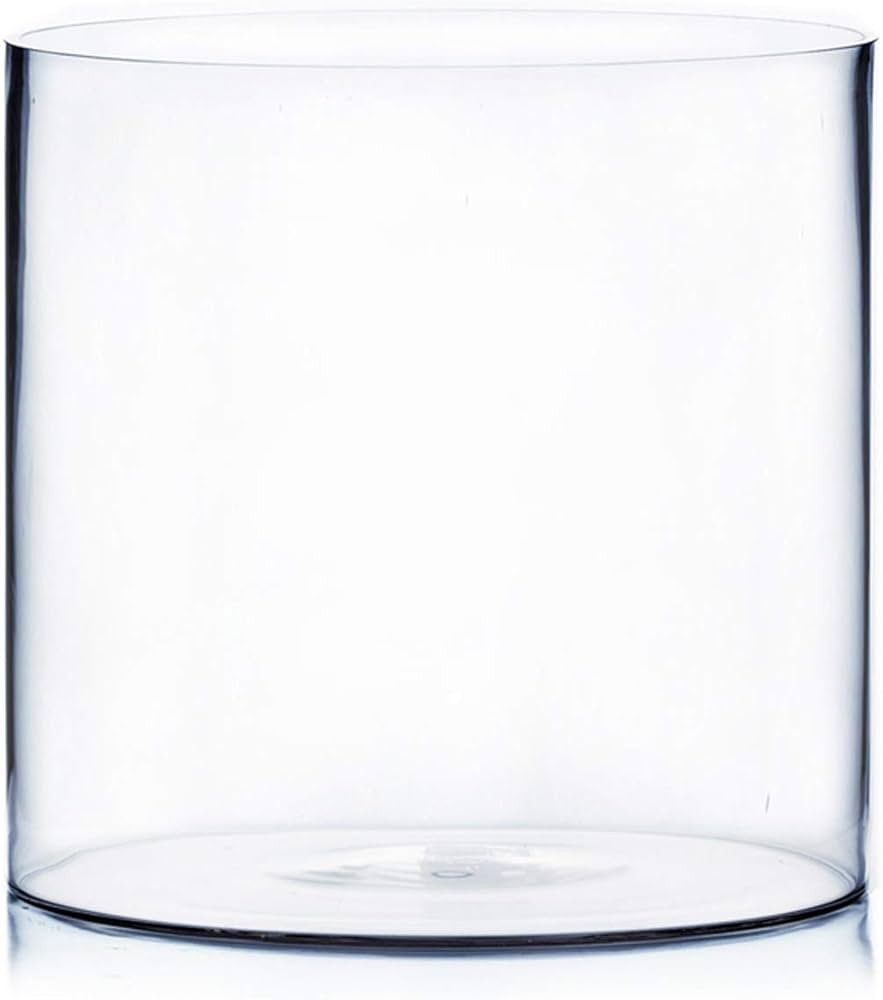 WGV Cylinder Vase, Width 12", Height 12", Clear Wide Large Diameter Flower Glassware, Floral Cont... | Amazon (US)