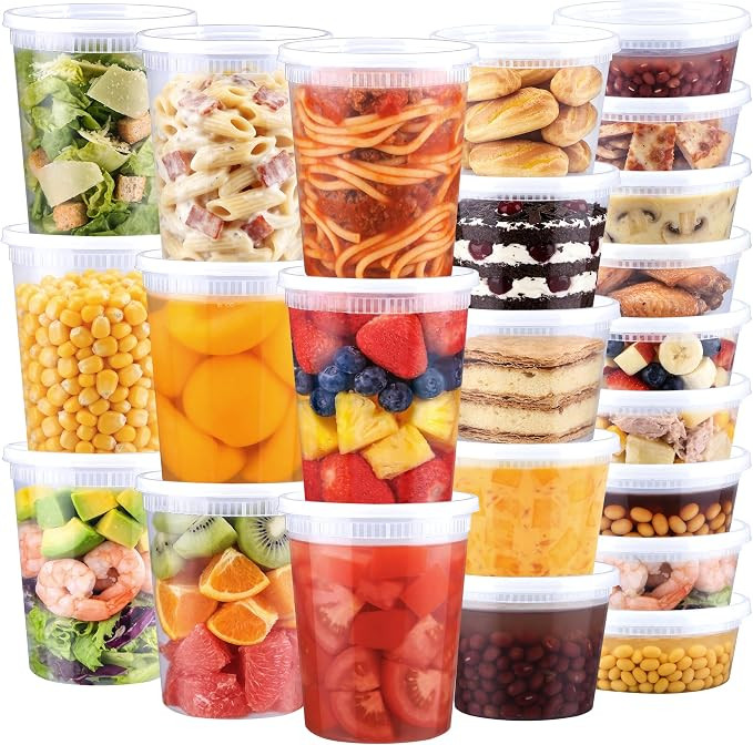 BYSNOW 60 Sets Deli Containers with Lids Plastic Food Storage Containers | Amazon (US)