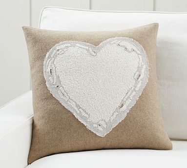 Heart Textured Applique Pillow Cover | Pottery Barn (US)