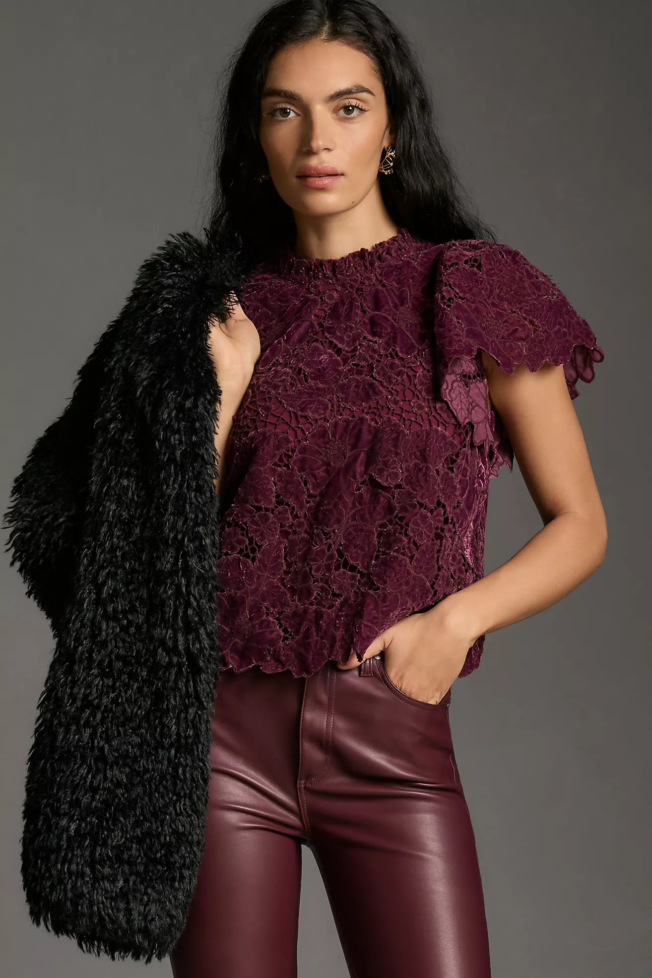 By Anthropologie Ruffled Lace Blouse | Anthropologie (US)