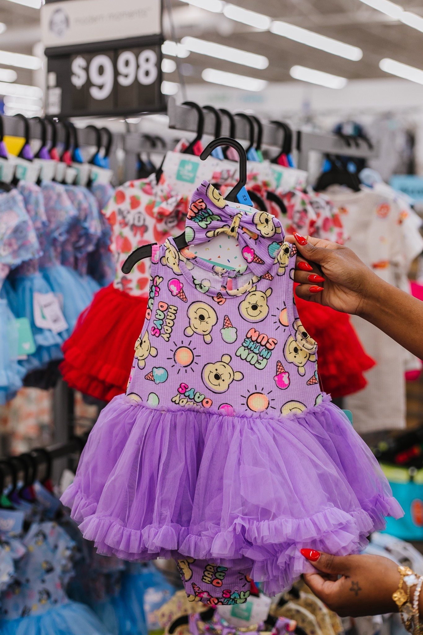 Ran into Walmart for one thing and of course ended up in the baby clothes aisle 😅 How cute is this little dress?! The print, the tutu, the bow—I mean!! And it’s only $10! Walmart stays coming through with the cutest finds for the girls 💜👗

#WalmartFinds #GirlMomStyle #CutestLittleThings #BudgetFriendlyFinds #BabyFashion