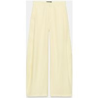 Zara - Flowy Pleated Pants - Light Yellow - L - Woman | Zara US