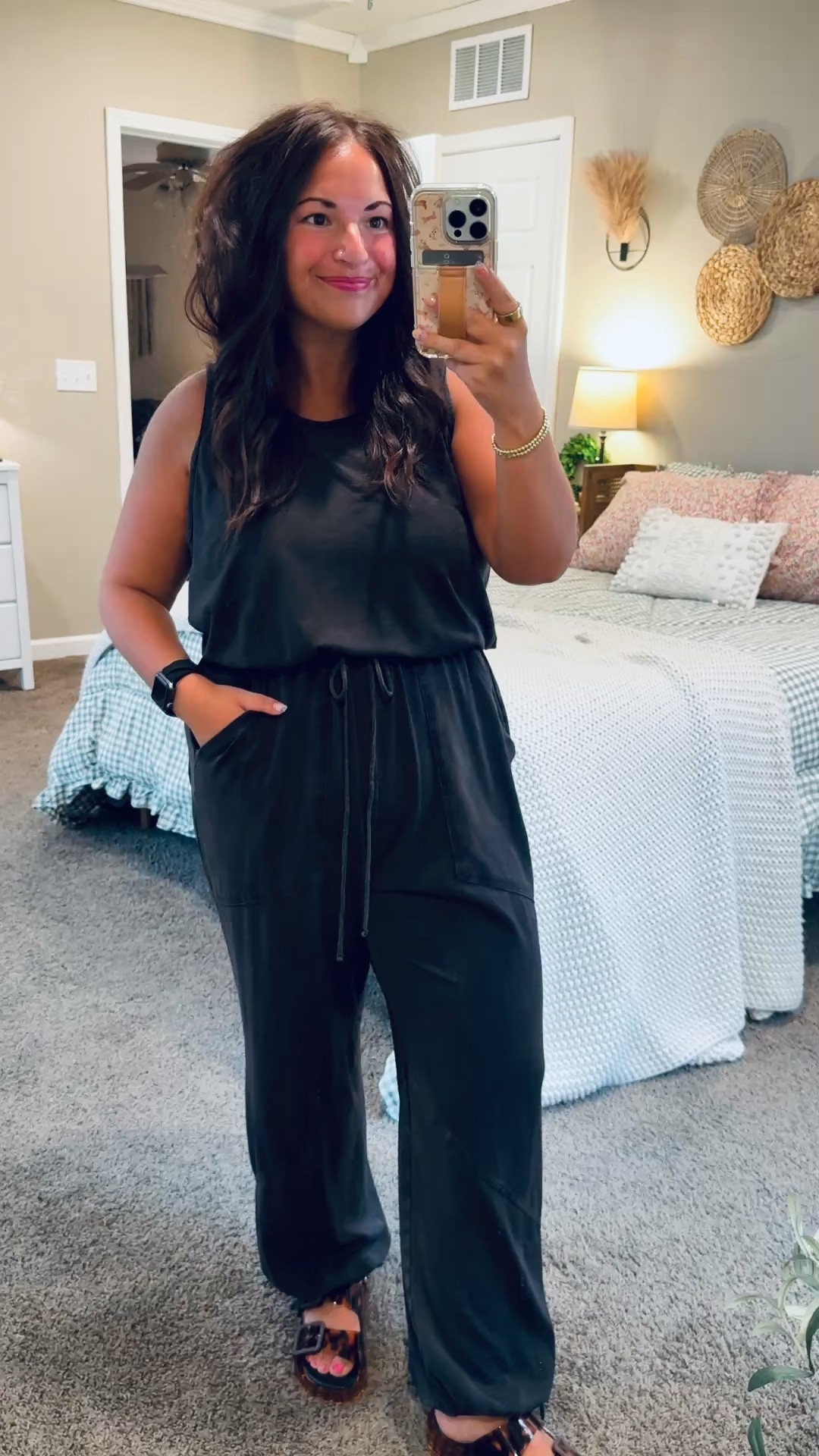 This Target jumpsuit is the ultimate travel outfit! So comfy but still put togehter!

sandals: fit true to size // wearing a 5
jumpsuit: fits oversized // wearing a large (definitely could’ve sized down to a medium) 

 #LTKootd #LTKMidsize