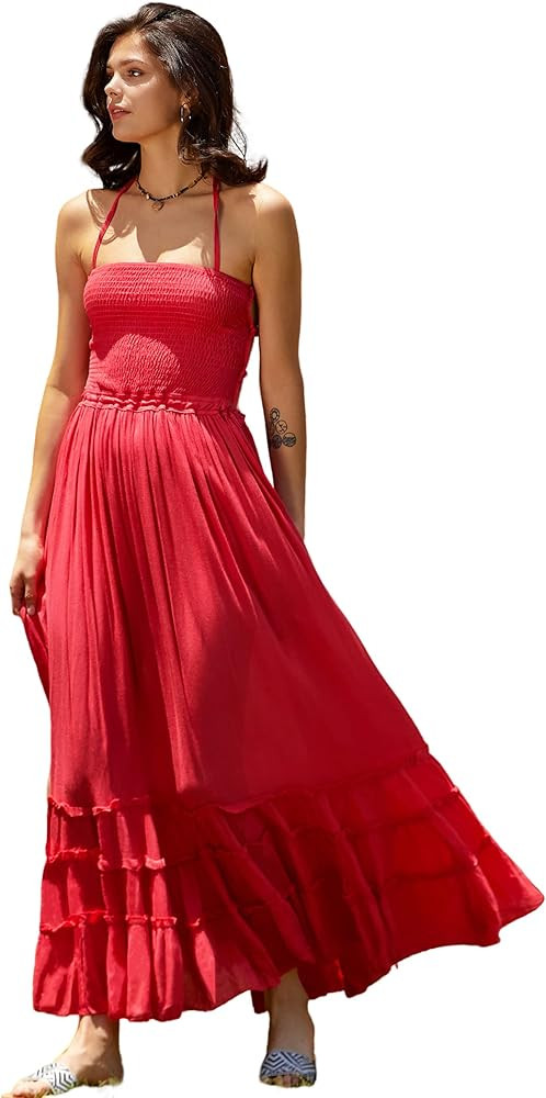 R.Vivimos Womens Summer Boho Sexy Backless Long Dresses | Amazon (US)