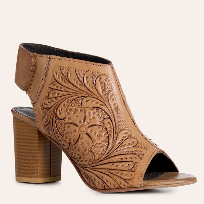 Roper Women's Mika Tan Tooled Sandals | Cavender's