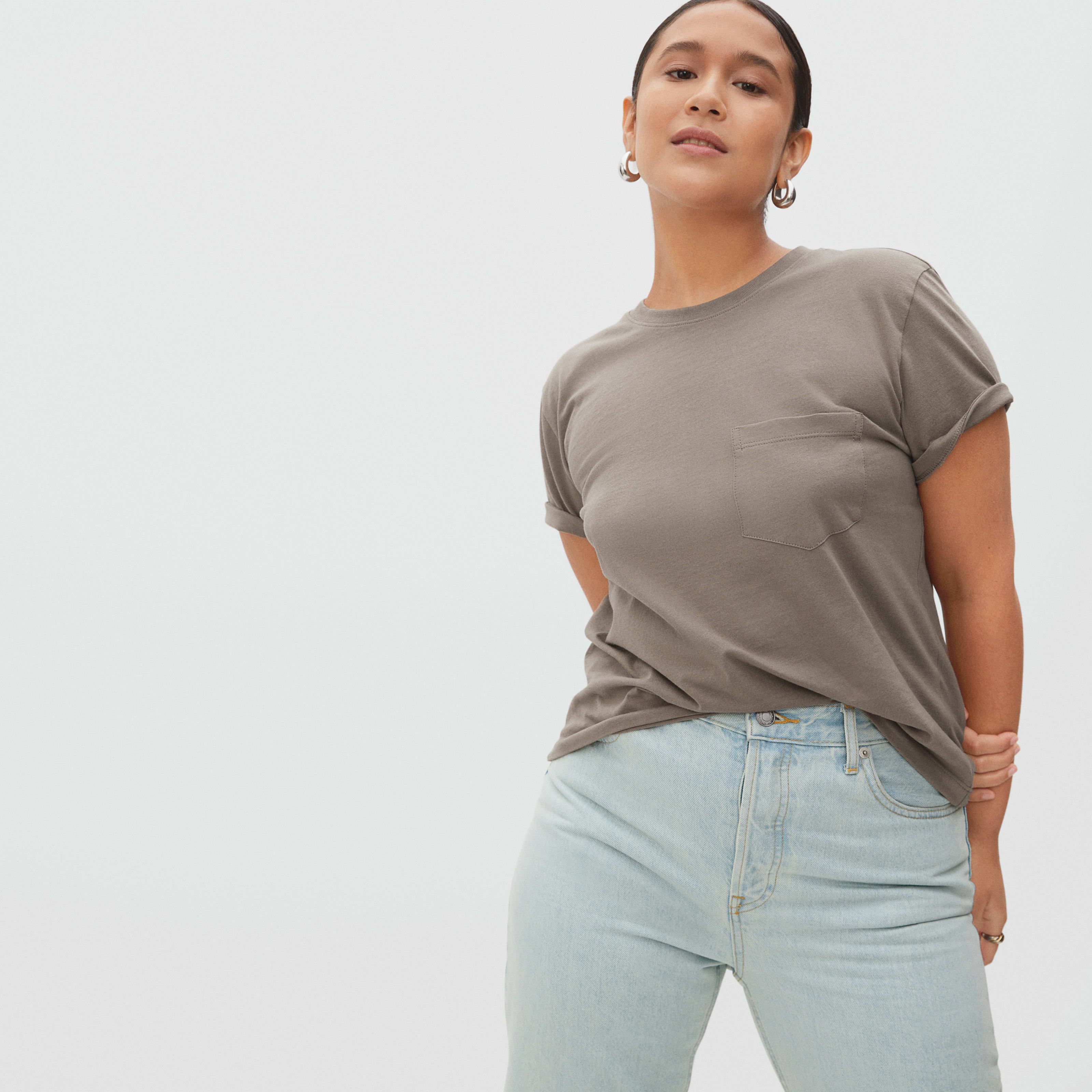 Women's Organic Cotton Box-Cut T-Shirt by Everlane in Clay, Size L | Everlane