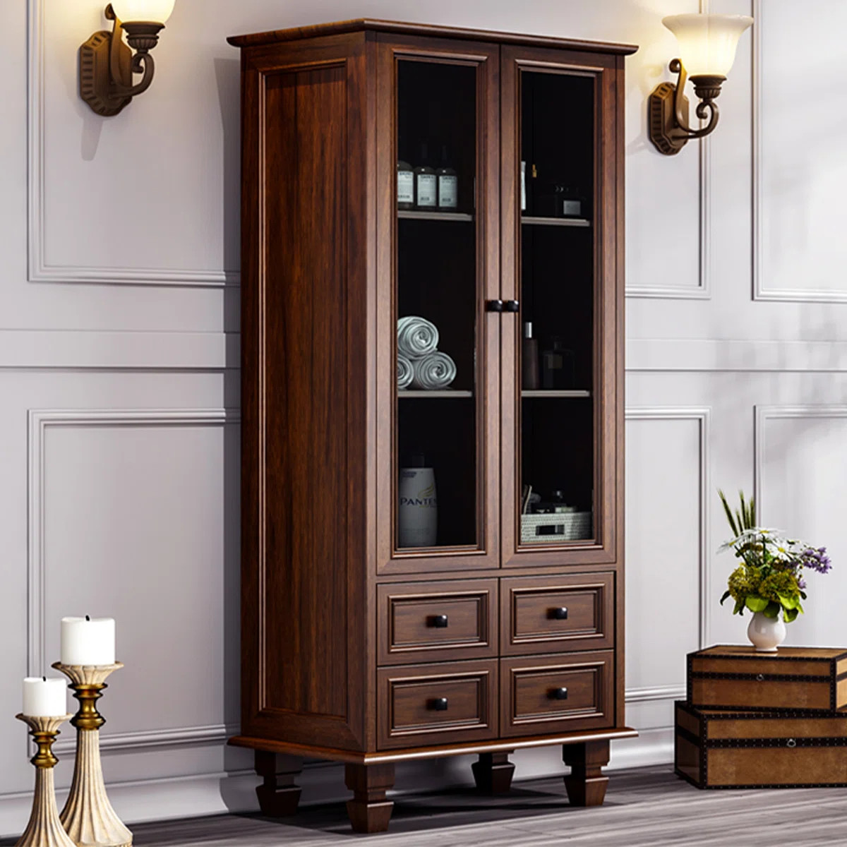 EliteFurnishings Multifunctional Display Cabinet: Glass Fronts & Drawers | Wayfair | Wayfair North America