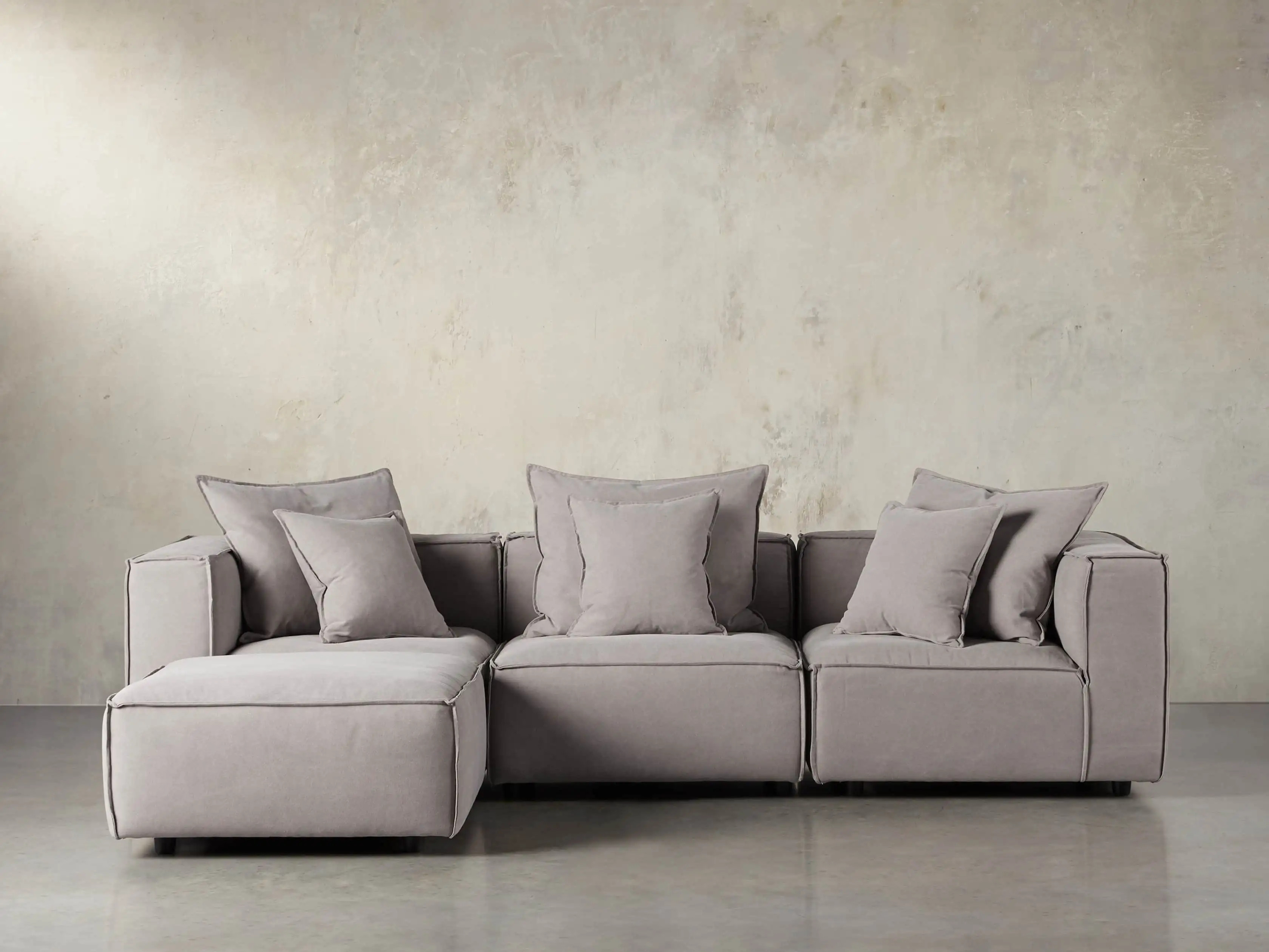 Coburn Four Piece Sectional in Capricorn Grey | Arhaus