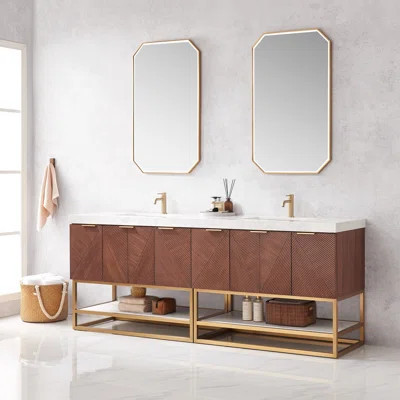 Mahon 84 Free Standing Double Bathroom Vanity with Top | Wayfair North America