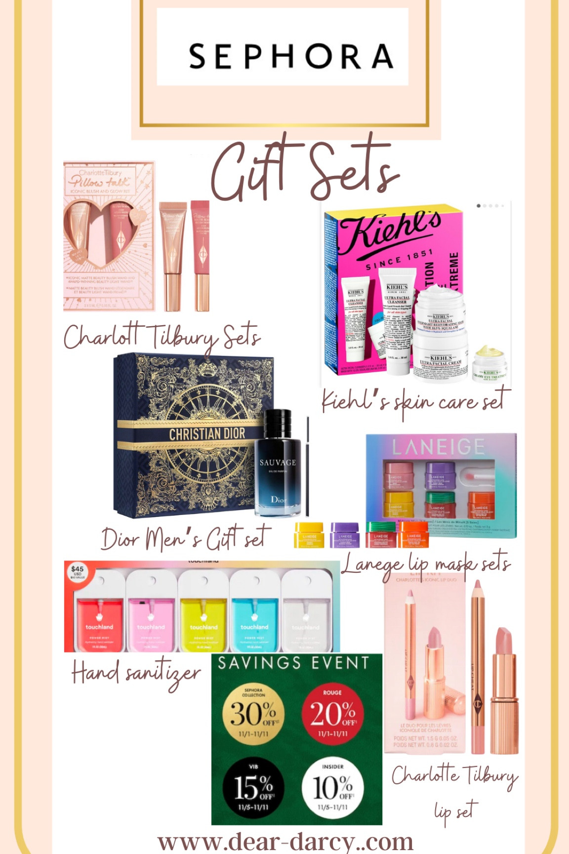 Sephora 
Beauty sets 
Are always a great gift idea 

Theirs one of everyone on your list✔️

Men Dior top fragrance of the year

Charlotte tilbury pillow talk lip sets 

Hand sanitizer sets all scents clean beauty 

Kiehl’s kincare beauty set 

Langige lip mask sets



#LTKBeauty #LTKSaleAlert #LTKGiftGuide