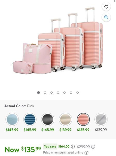 Pink luggage and pink suitcase set on sale! 

#LTKStyleTip #LTKTravel #LTKFindsUnder100